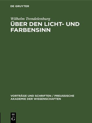 cover image of Über den Licht- und Farbensinn